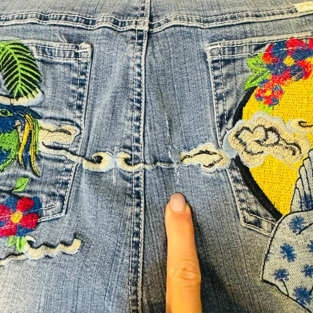 Paco Jeans Y2K Floral Embroidered Embellished‎ Flare Jeans Women's Size 18